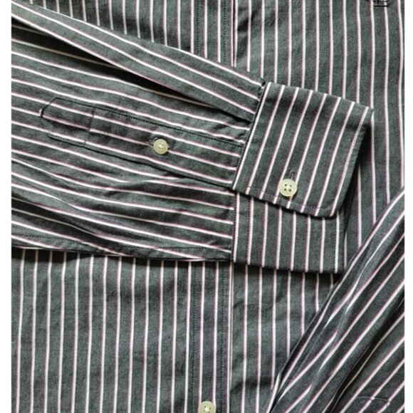 Lauren Ralph Lauren Men's Gray Button Down Pinstripe Long Sleeve Shirt Size L - Picture 4 of 7